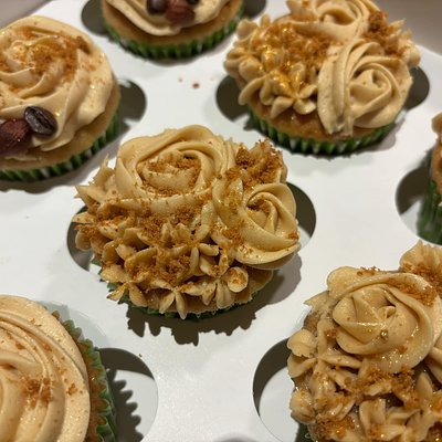 Espresso Coffee Cupcakes With Biscoff Flavoured Buttercream 