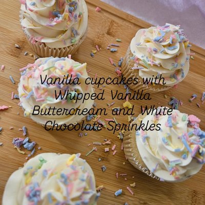 Vanilla Cupcakes With Whipped Vanilla Buttercream