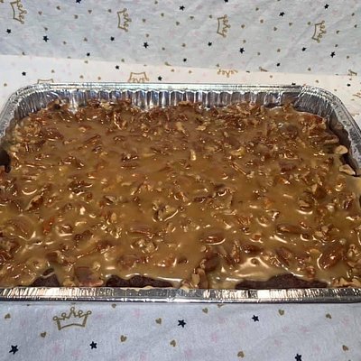 Pecan Candy Topped Brownie pan