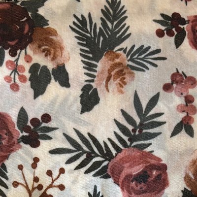Maroon Floral Beeswax Bread Bag