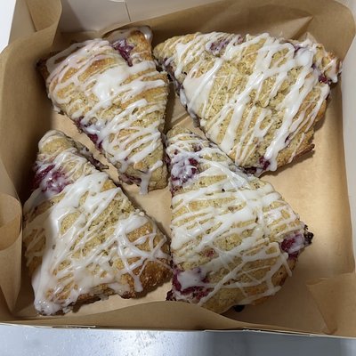 Raspberry-White Chocolate Sourdough Scones