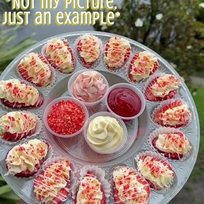 Cheesecake Filled Strawberry (Deviled egg)