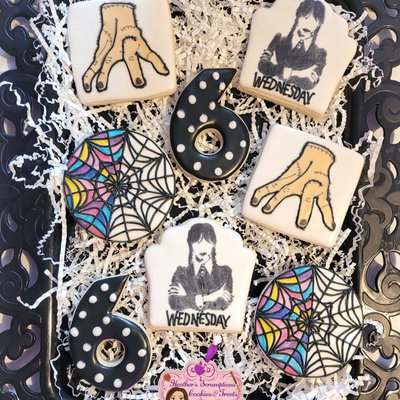 Wednesday Addams Birthday Sugar Cookies  