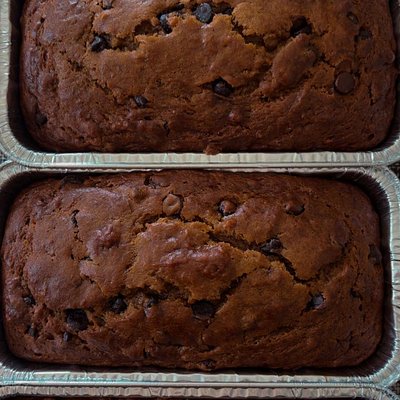 Banana Pumpkin Chocolate Chip Bread