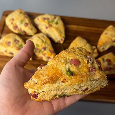 Ham, Cheese And Chive Scone