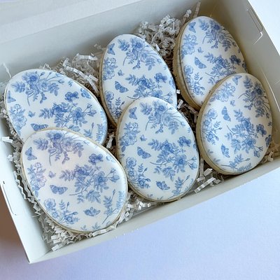 Blue Chintz Eggs - Half Dozen