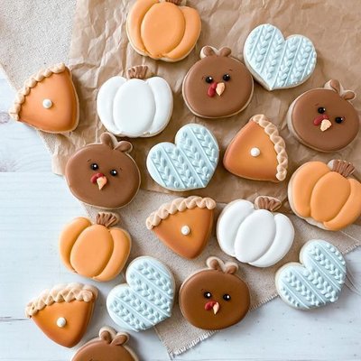 Turkey Face Heart Shortbread Set