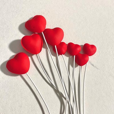 Red Heart Toppers (1 Large + 1 Small)