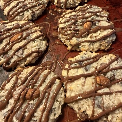Six Almond Joy Cookies