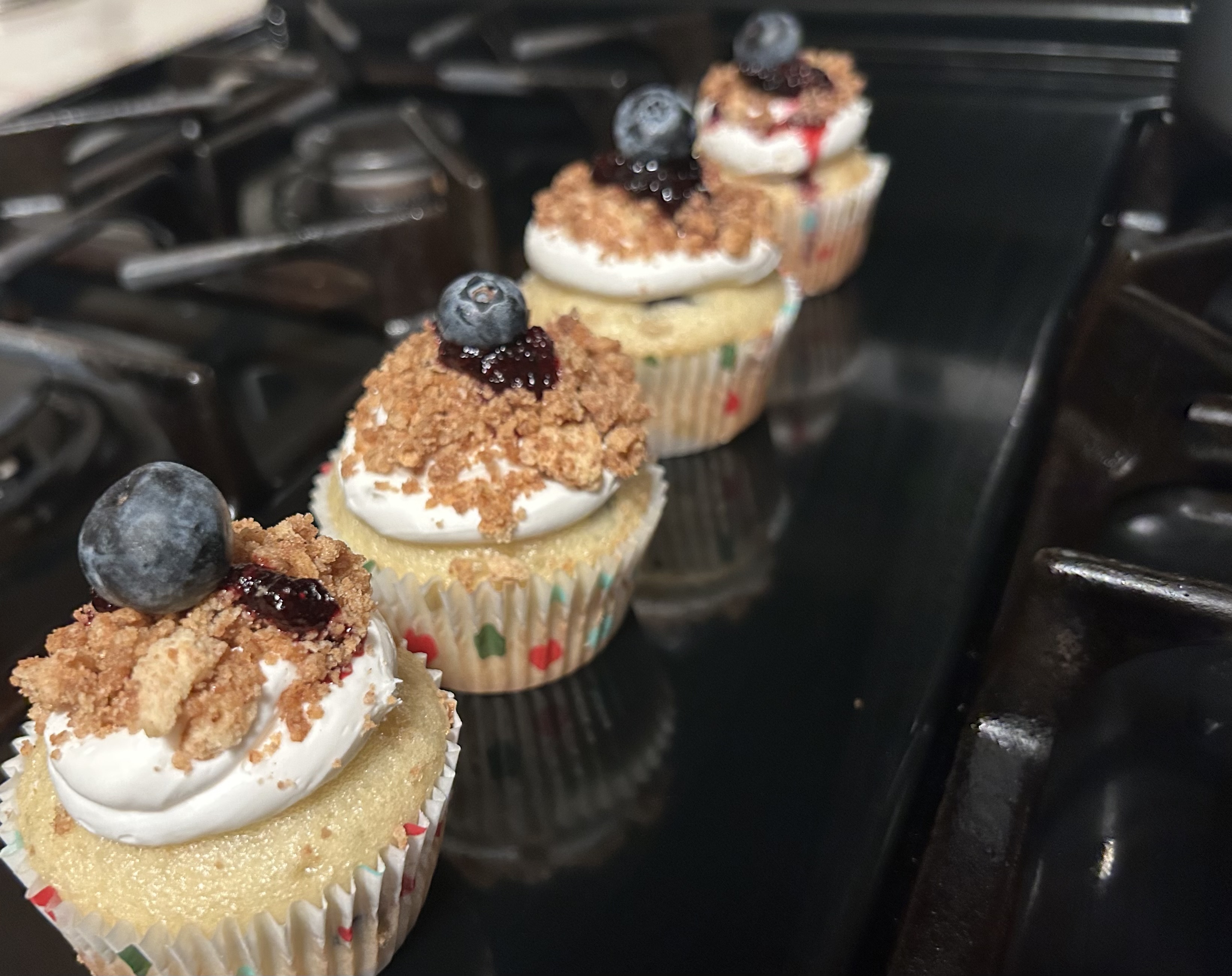 Blueberry Brown Sugar Graham Crunch Cupcake