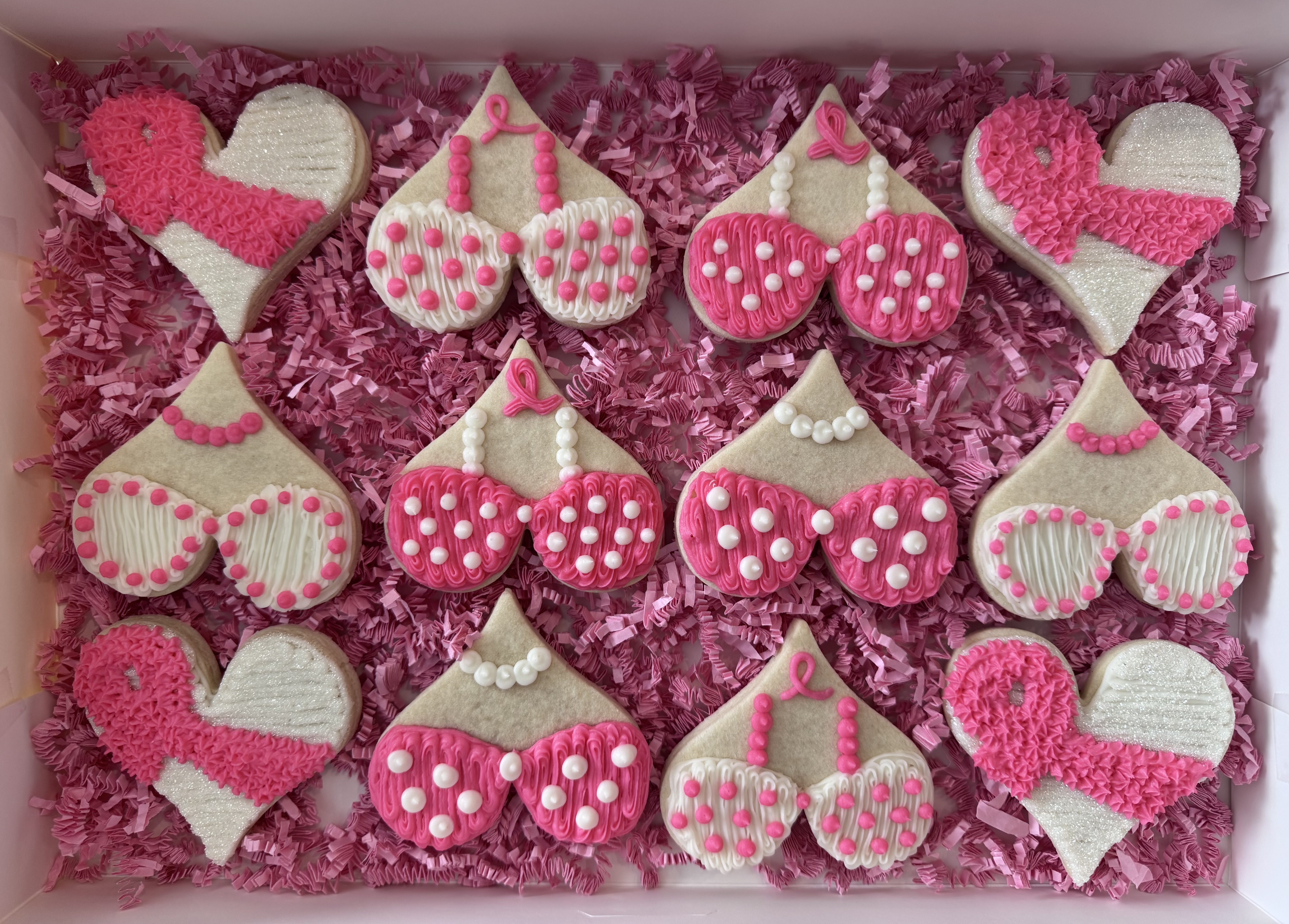 Breast Cancer Awareness Sugar Cookies With Buttercream Frosting