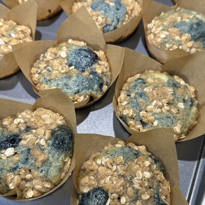 Sourdough Blueberry Streusel Muffins