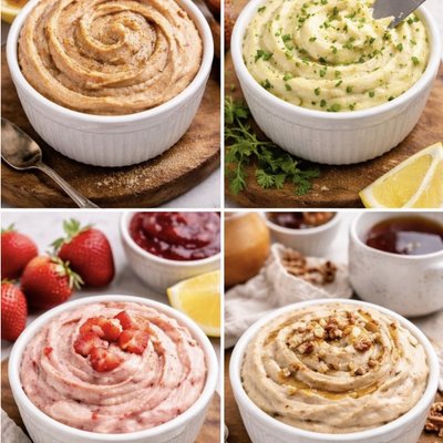 Flavored Whipped Butter ( Garlic , Honey , Herbs and Parmesan , Cinnamon)4oz