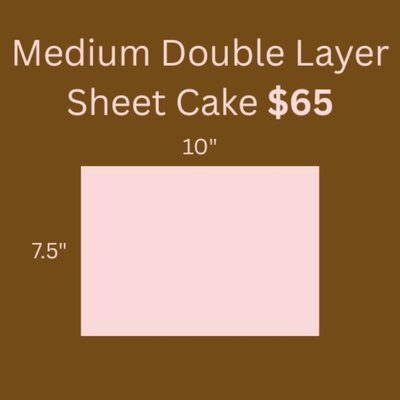 SHEET Medium DOUBLE layer cake (7.5" x 10")