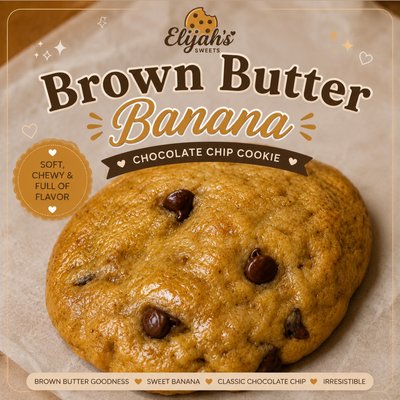 Brown Butter Banana Chocolate Chip Cookie 