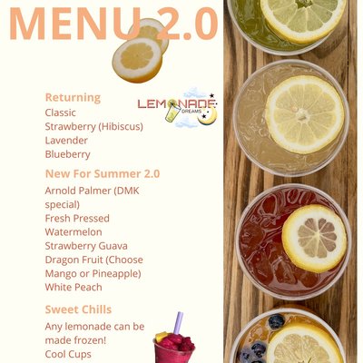 Summer Menu 16 Oz