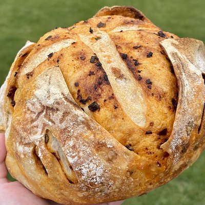 Crunchy Chili Oil And Green Onion Sourdough Loaf