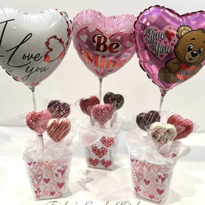Cake Pop Bouquet (includes 3 Heart Shaped Cake Pops)