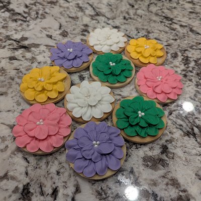 Piped Flower Cookies