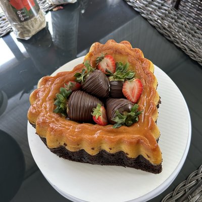 Heart Shape Choco Flan 
