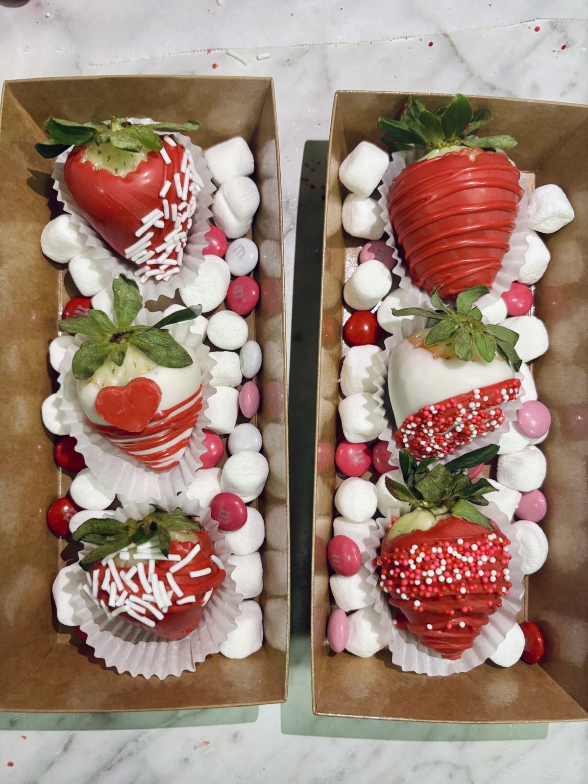 Small Box With 3 Decorated Chocolate Covered Strawberries 