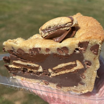 Chocolate Hazelnut Spread Cookie Pie Slice