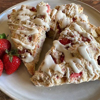 May Seasonal Selection - Fresh Strawberry Sourdough Scones