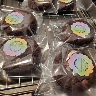 Chocolate Cookies With Milk Chocolate Chips.