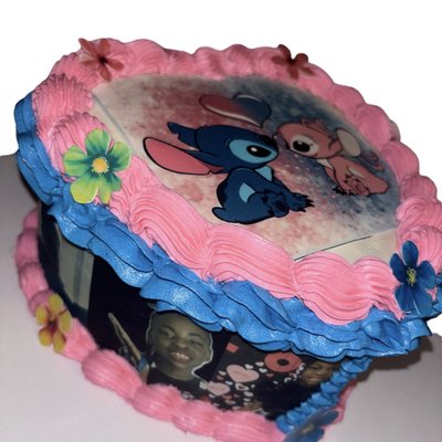 8 Inch Heart Cake w/ Edible Images