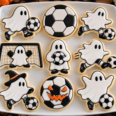Boo Ghost Soccer Team cookie Set