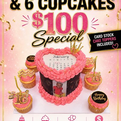6” Cake Special With 6 Cupcakes