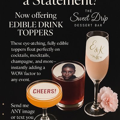 Edible Drink Toppers (Qty 6)