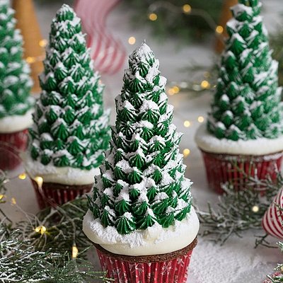 Jelly Doughnut Christmas Tree Cupcakes