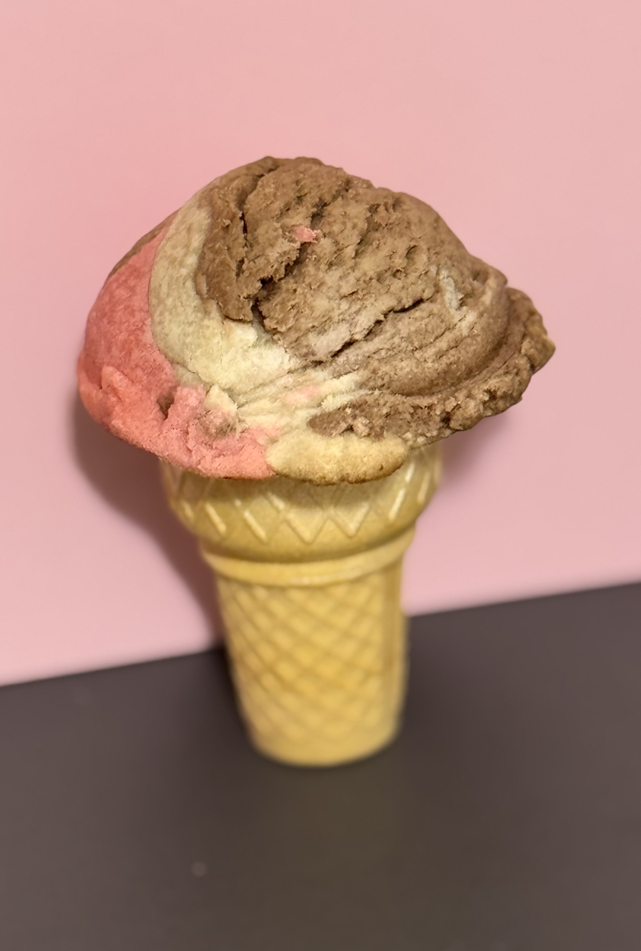 Neapolitan Ice Cream Cone Sugar Cookies 