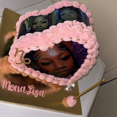 Upright Heart Cake W/ Photos 
