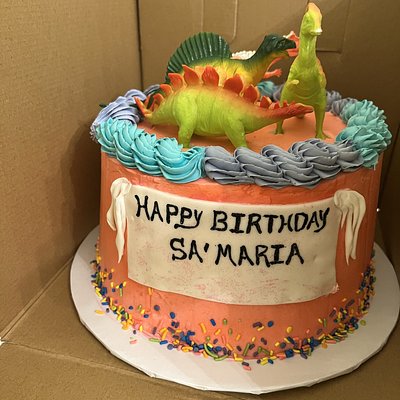 Girl Dinosaur Themed Cake