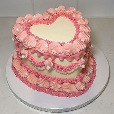 6”, 2-Layer Heart Cake