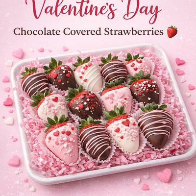 🍓🍫VDAY 1 Dozen Chocolate Chocolate Covered Strawberries 