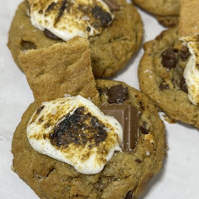 Brown Butter S’mores Sourdough Cookies