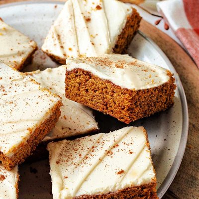 Pumpkin  Bars With Cream Cheese  Frosting 