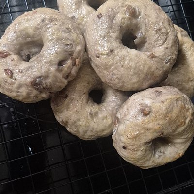 Bourbon Pecan Sourdough Bagels 