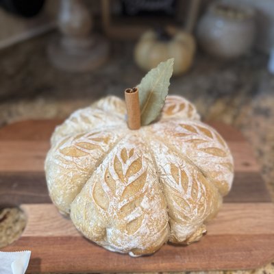 Pumpkin Shaped Sourdough Loaf