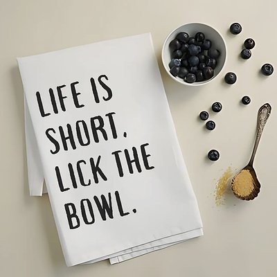 Life is short, Lick the bowl Towel 