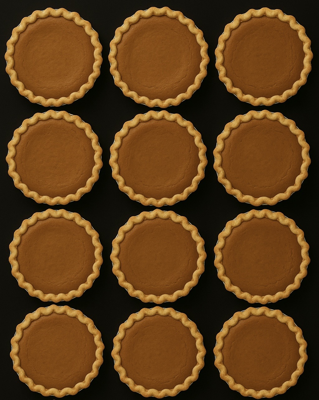 12 Mini Pumpkin Pies (cupcake sized)