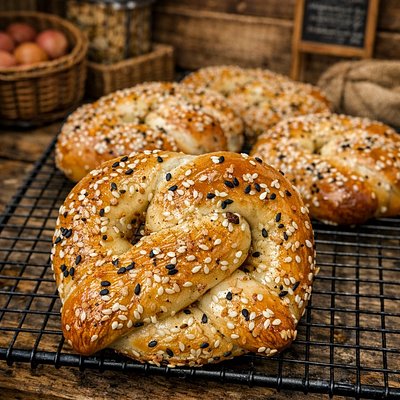 Everything Bagel Sourdough Pretzels