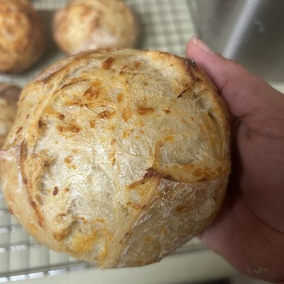 Mini Cheesy Garlic Parmesan Herb Artisan Sourdough Loaf