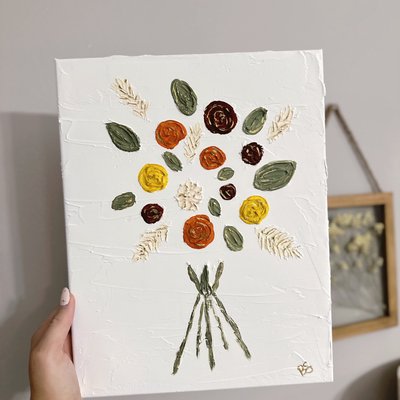 Textured Wedding Bouquet Painting- 11x14”