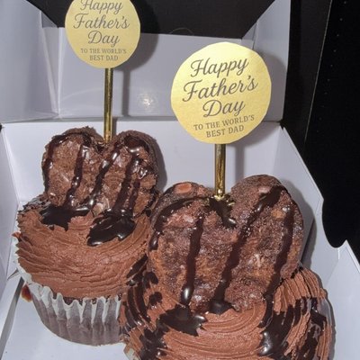 Jumbo Gourmet Double Dark Chocolate Brownie Cupcake 