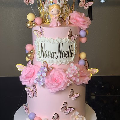 Custom 6+8 Inch (2 Tier, 3 Layers) Serves -/+ 50