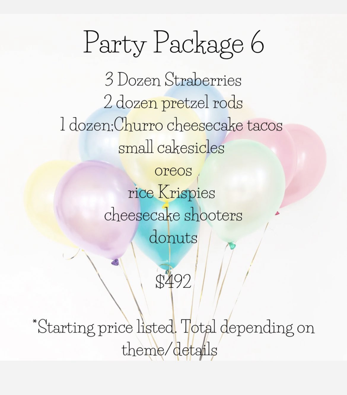 Party Package Number 6.